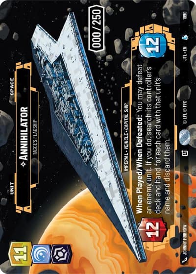 Annihilator - Tagge's Flagship (Serialized) 1090 Jump to Lightspeed Star Wars card