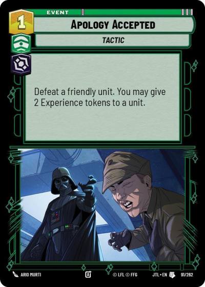Apology Accepted 091/262 Jump to Lightspeed Star Wars card