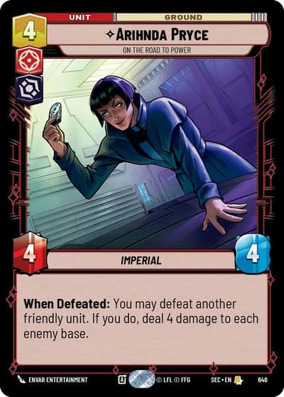Arihnda Pryce - On the Road to Power (Foil) 646 Secrets of Power Star Wars card