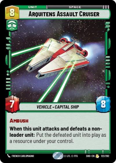Arquitens Assault Cruiser 122/262 Shadows of the Galaxy Star Wars card