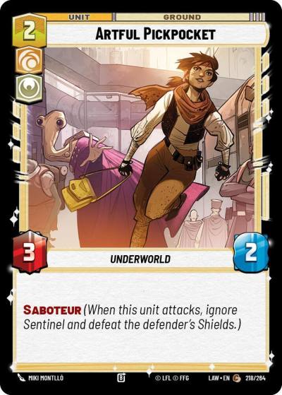 Artful Pickpocket 218/264 A Lawless Time Star Wars card