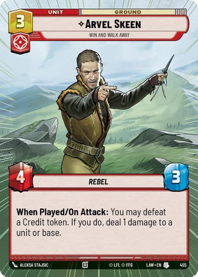 Arvel Skeen - Win and Walk Away (Hyperspace) 455 A Lawless Time Star Wars card