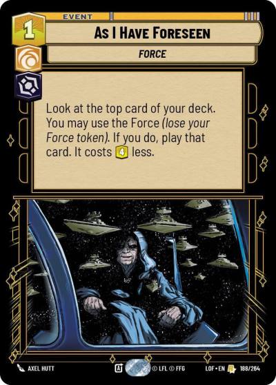 As I Have Foreseen 188/264 Legends of the Force Star Wars card