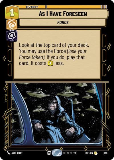 As I Have Foreseen (Foil) 690 Legends of the Force Star Wars card