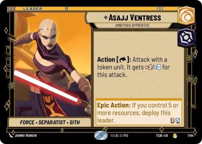 Asajj Ventress - Ambitious Apprentice 7/84 Twin Suns Star Wars card