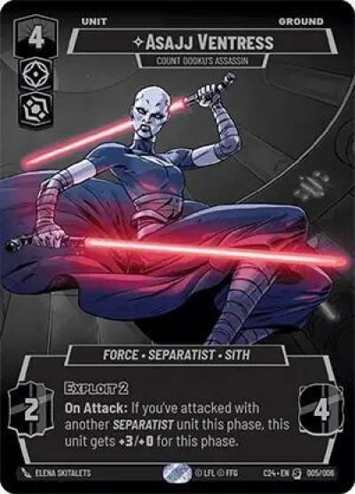 Asajj Ventress - Count Dooku's Assassin 005/006 2024 Convention Exclusive Star Wars card