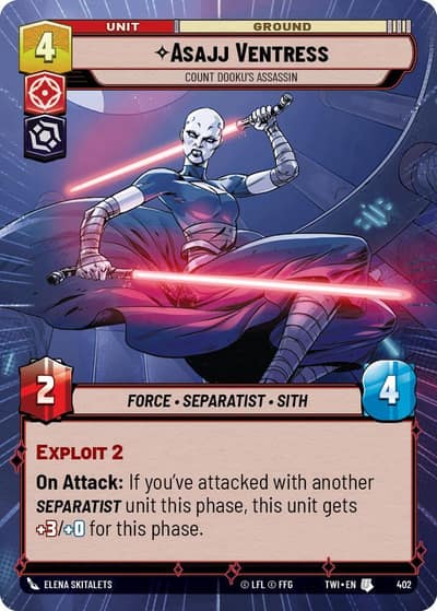 Asajj Ventress - Count Dooku's Assassin (Hyperspace) 402 Twilight of the Republic Star Wars card
