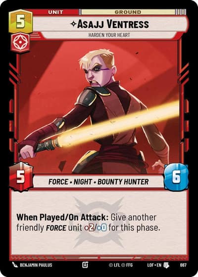 Asajj Ventress - Harden Your Heart (Foil) 667 Legends of the Force Star Wars card