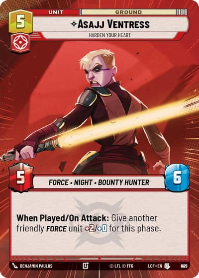 Asajj Ventress - Harden Your Heart (Hyperspace Foil) 905 Legends of the Force Star Wars card