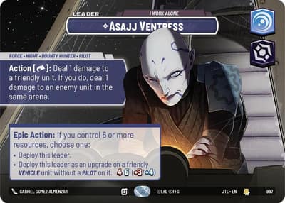 Asajj Ventress - I Work Alone (Showcase) 997 Jump to Lightspeed Star Wars card
