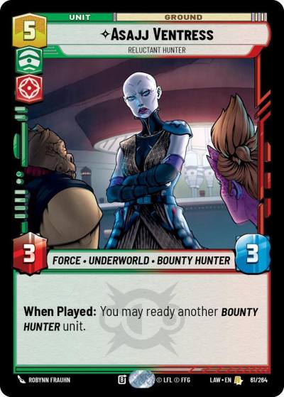 Asajj Ventress - Reluctant Hunter 61/264 A Lawless Time Star Wars card