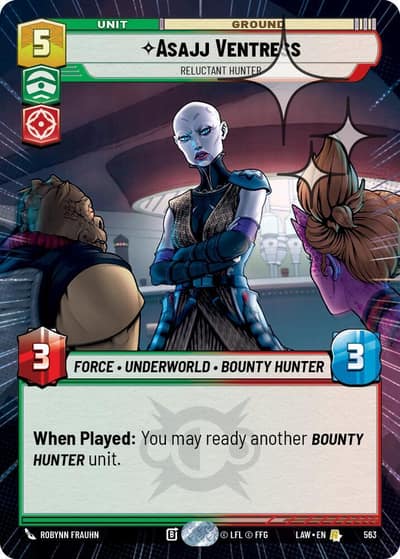 Asajj Ventress - Reluctant Hunter (Hyperspace Foil) 563 A Lawless Time Star Wars card