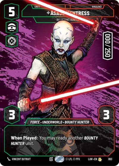 Asajj Ventress - Reluctant Hunter (Serialized) 863 A Lawless Time Star Wars card