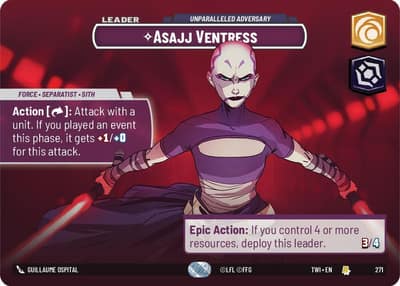 Asajj Ventress - Unparalleled Adversary (Showcase) 271 Twilight of the Republic Star Wars card