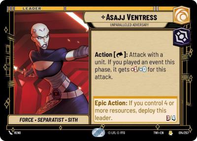 Asajj Ventress - Unparalleled Adversary 014/257 Twilight of the Republic Star Wars card