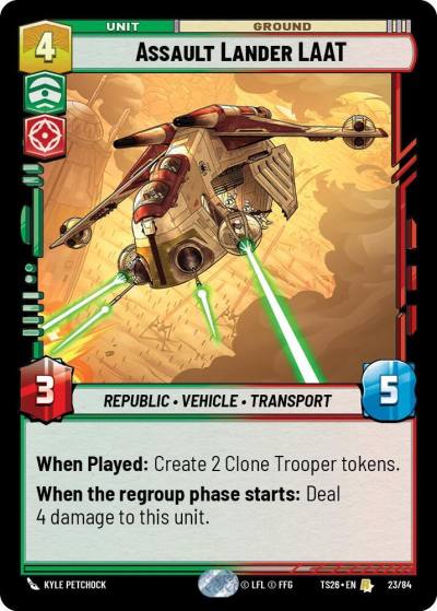 Assault Lander LAAT 23/84 Twin Suns Star Wars card
