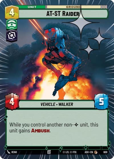 AT-ST Raider (Hyperspace Foil) 600 Ashes of the Empire Star Wars card