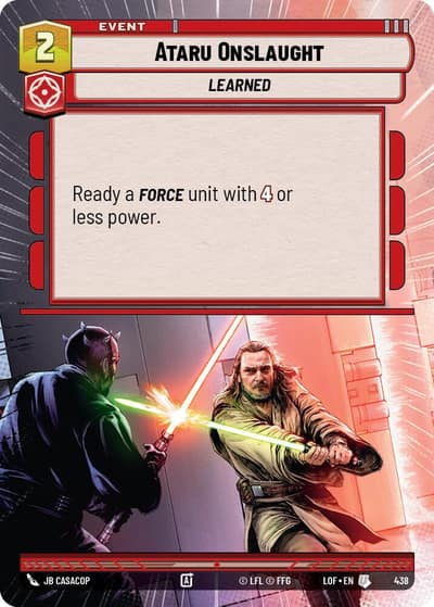 Ataru Onslaught (Hyperspace) 438 Legends of the Force Star Wars card