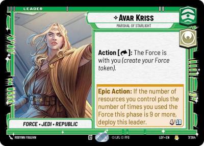 Avar Kriss - Marshal of Starlight 007/264 Legends of the Force Star Wars card