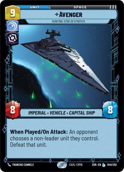 Avenger - Hunting Star Destroyer 040/252 Spark of Rebellion Star Wars card