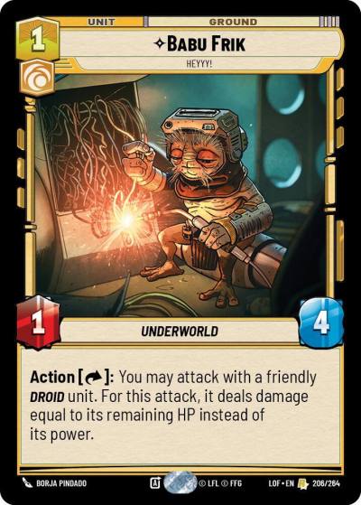 Babu Frik - Heyyy! 206/264 Legends of the Force Star Wars card