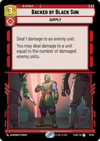Backed by Black Sun 70/84 Twin Suns Star Wars card