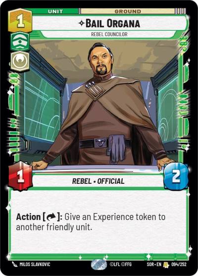 Bail Organa - Rebel Councilor 094/252 Spark of Rebellion Star Wars card