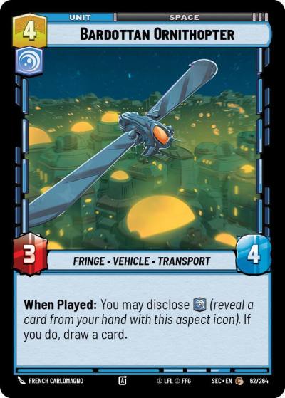 Bardottan Ornithopter 62/264 Secrets of Power Star Wars card