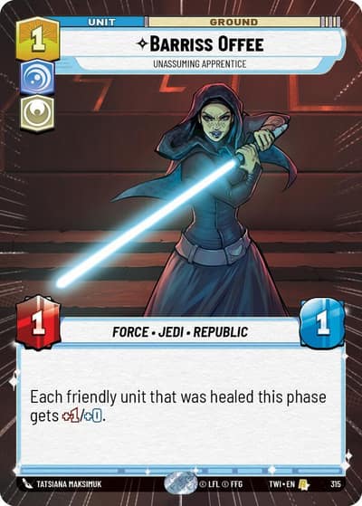 Barriss Offee - Unassuming Apprentice (Hyperspace) 315 Twilight of the Republic Star Wars card