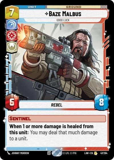 Baze Malbus - Good Luck 47/264 A Lawless Time Star Wars card