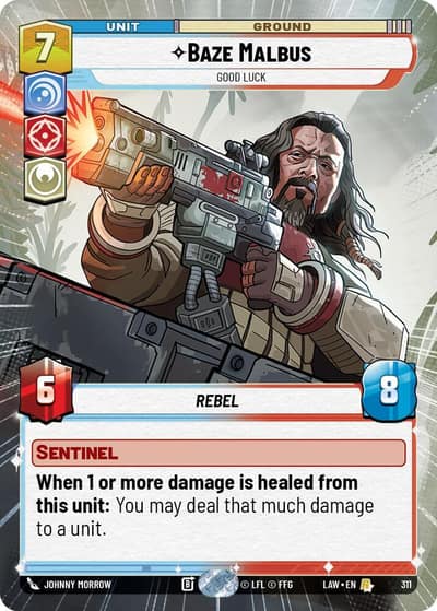 Baze Malbus - Good Luck (Hyperspace) 311 A Lawless Time Star Wars card