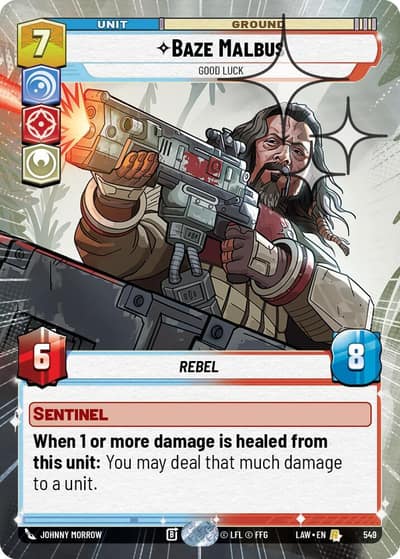 Baze Malbus - Good Luck (Hyperspace Foil) 549 A Lawless Time Star Wars card