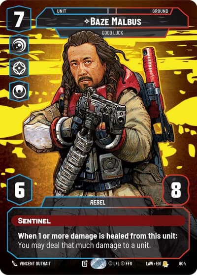 Baze Malbus - Good Luck (Prestige) 804 A Lawless Time Star Wars card