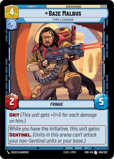 Baze Malbus - Temple Guardian 065/252 Spark of Rebellion Star Wars card