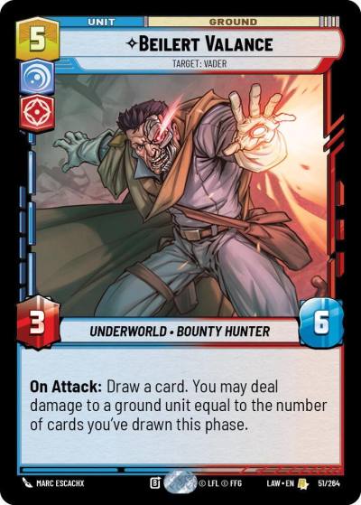 Beilert Valance - Target: Vader 51/264 A Lawless Time Star Wars card