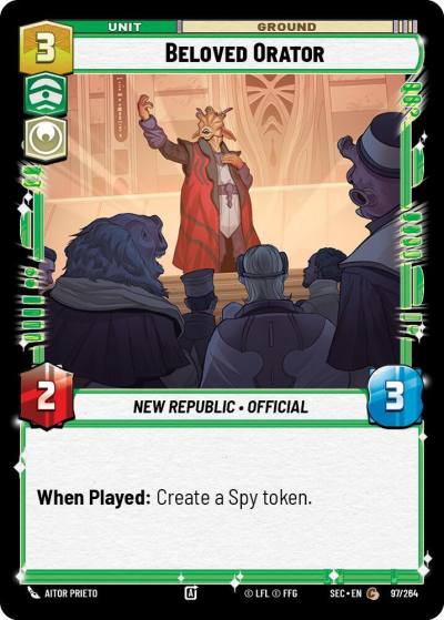Beloved Orator 97/264 Secrets of Power Star Wars card