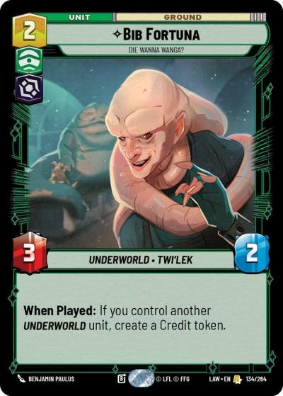 Bib Fortuna - Die Wanna Wanga? 134/264 A Lawless Time Star Wars card