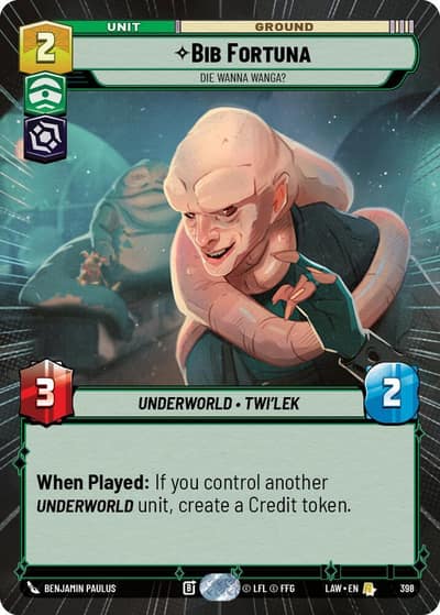 Bib Fortuna - Die Wanna Wanga? (Hyperspace) 398 A Lawless Time Star Wars card