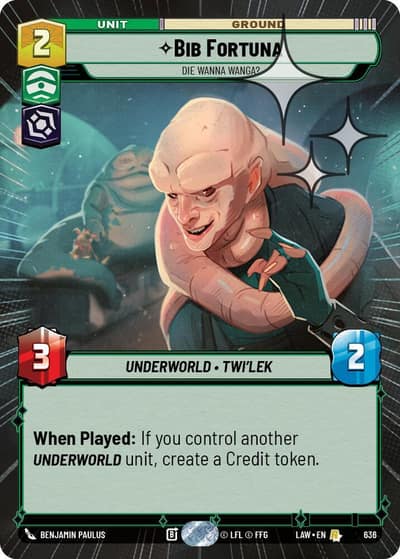 Bib Fortuna - Die Wanna Wanga? (Hyperspace Foil) 636 A Lawless Time Star Wars card
