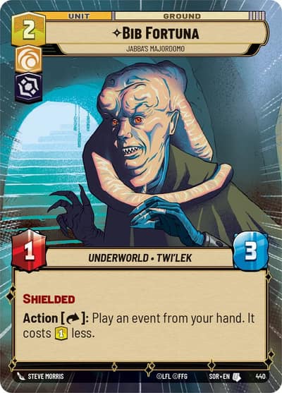 Bib Fortuna - Jabba's Majordomo (Hyperspace) 440 Spark of Rebellion Star Wars card