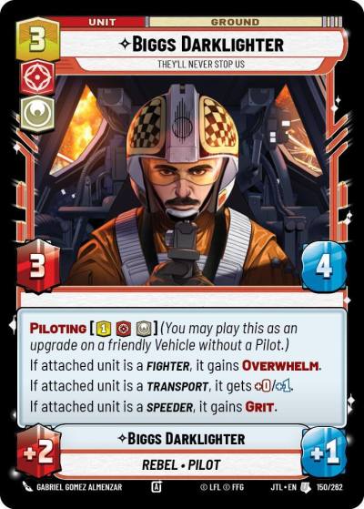 Biggs Darklighter - They'll Never Stop Us 150/262 Jump to Lightspeed Star Wars card