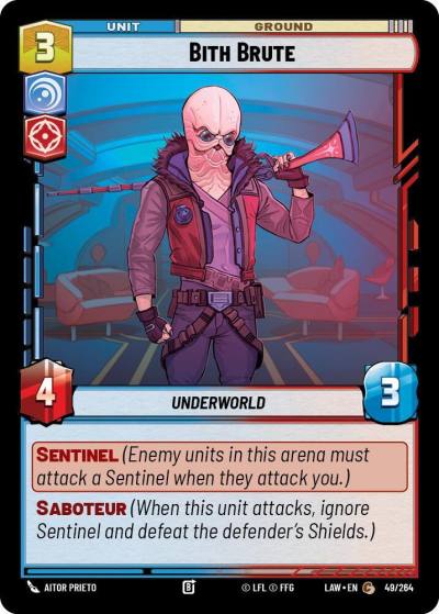 Bith Brute 49/264 A Lawless Time Star Wars card