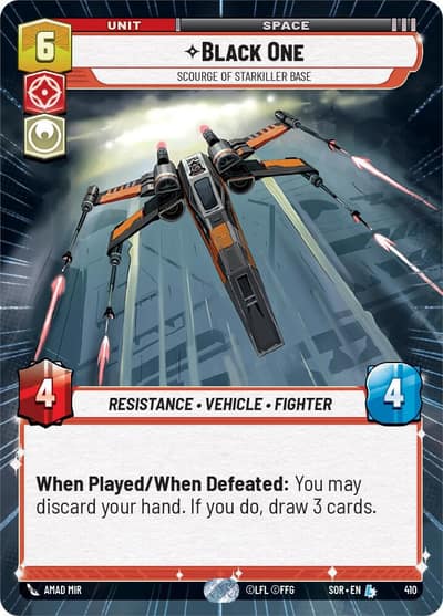 Black One - Scourge of Starkiller Base (Hyperspace) 410 Spark of Rebellion Star Wars card