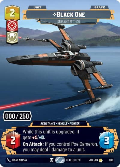 Black One - Straight At Them (Serialized) 1105 Jump to Lightspeed Star Wars card