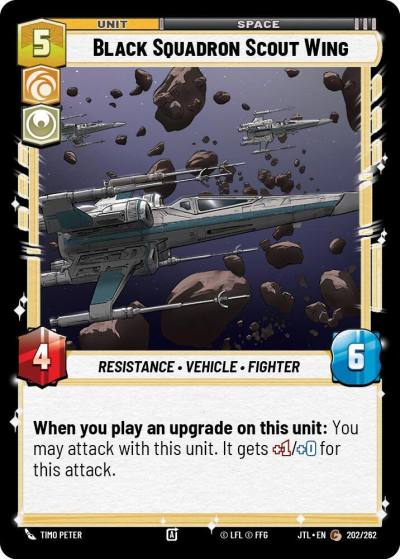 Black Squadron Scout Wing 202/262 Jump to Lightspeed Star Wars card