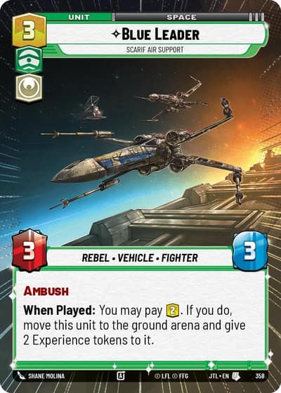Blue Leader - Scarif Air Support (Hyperspace) 358 Jump to Lightspeed Star Wars card