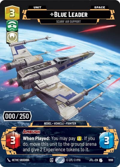 Blue Leader - Scarif Air Support (Serialized) 1098 Jump to Lightspeed Star Wars card