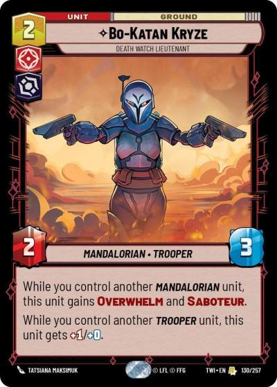 Bo-Katan Kryze - Death Watch Lieutenant 130/257 Twilight of the Republic Star Wars card
