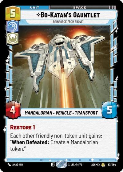Bo-Katan's Gauntlet - Reinforce from Above 63/264 Ashes of the Empire Star Wars card