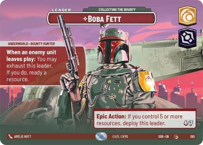 Boba Fett - Collecting the Bounty (Showcase Foil) 265 Spark of Rebellion Star Wars Unlimited card